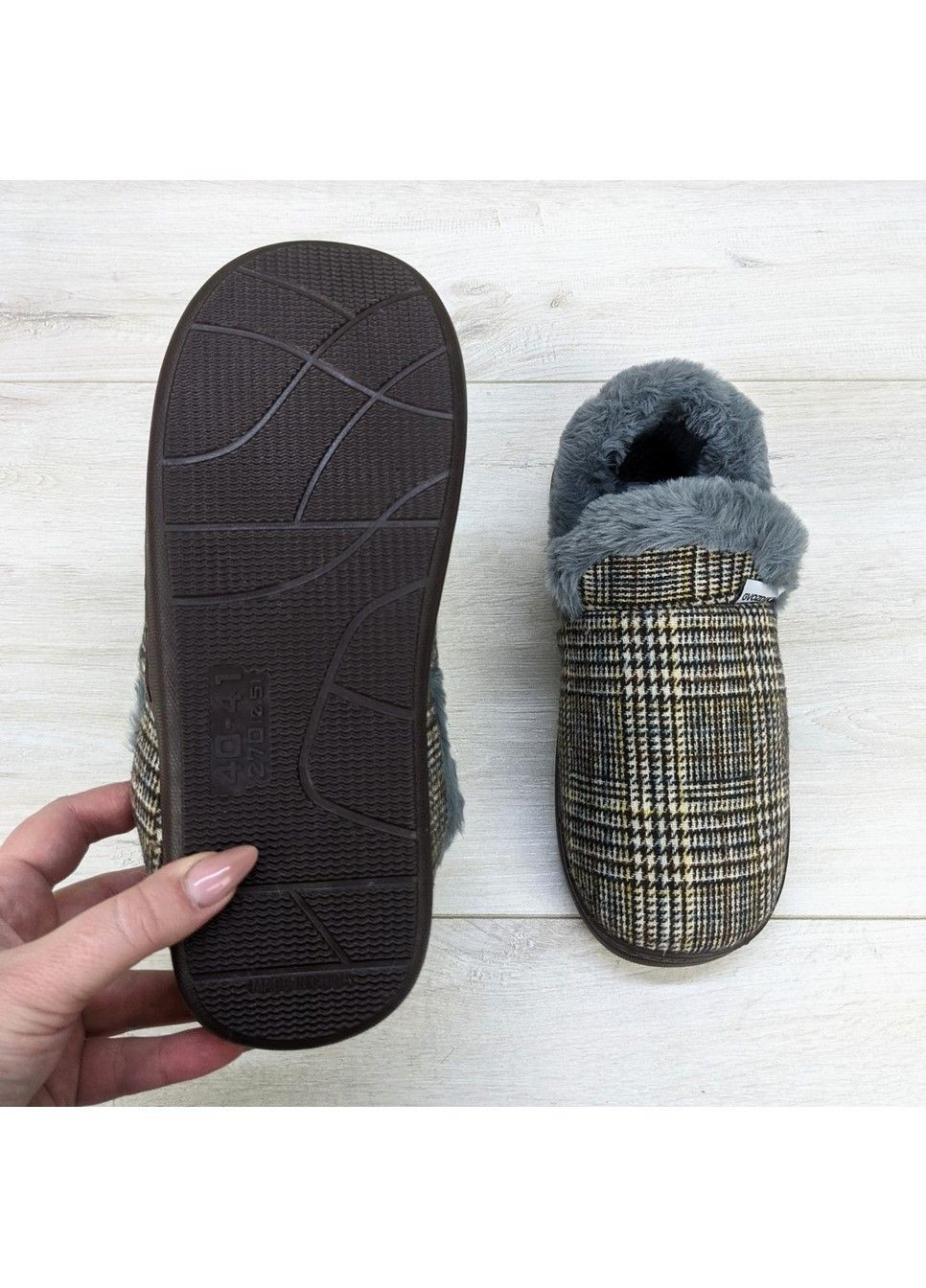 Тапочки чуні чоловічі на хутрі із закритим задником Lion (314996808)