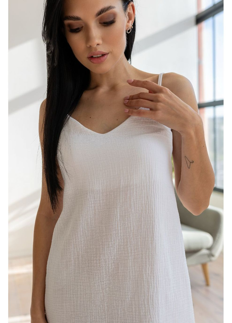 Сорочка жіноча літня Нб1807 Білий MiaNaGreen (349810156)