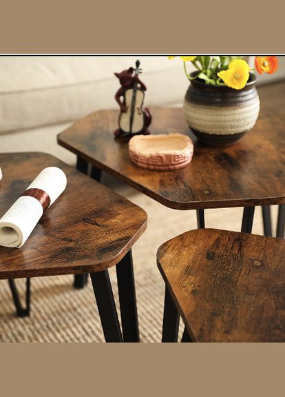 Комплект журнальных столиков Kombo 3 шт в стиле Loft Leobert (301865690)