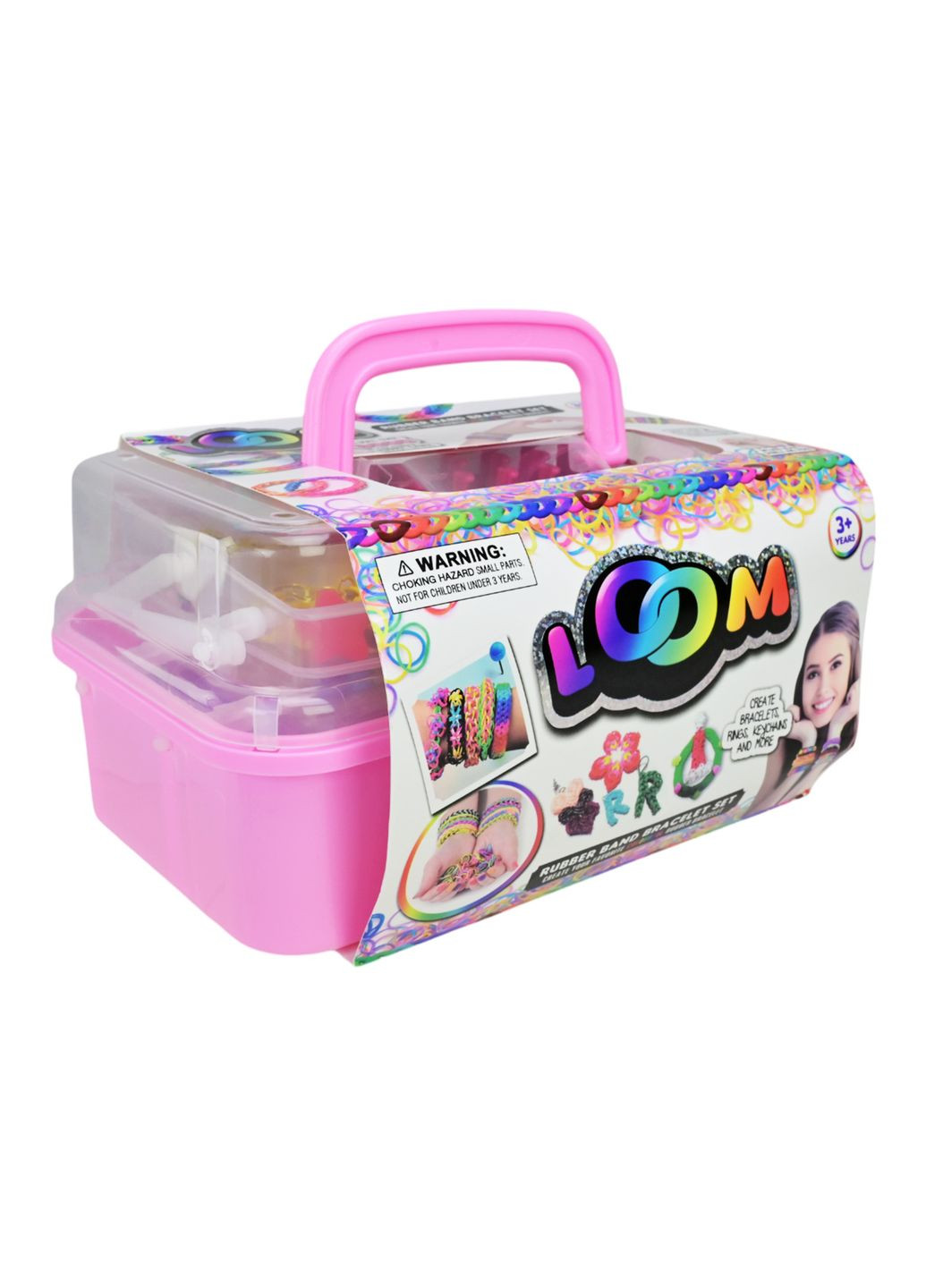 Набор резиночек для пдетения 16202, бусины, станок, подвески, заколки, наклейки, аксессуары, в чемодане (6983758401951) No Brand (370457884)