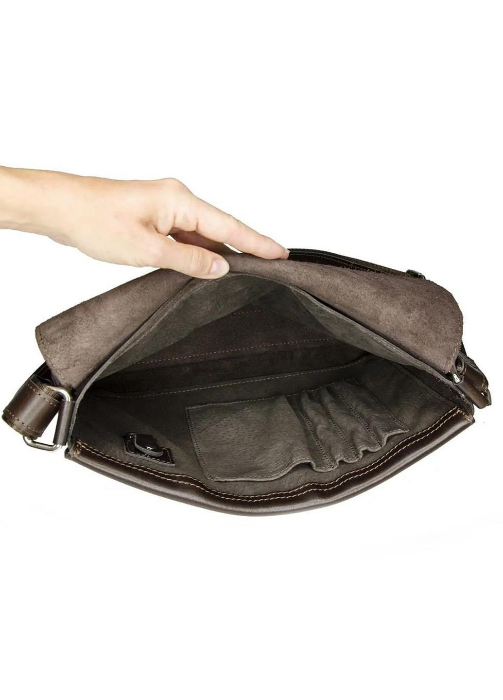 Мужская кожаная сумка через плечо 32х24х6 см Grande Pelle (315872634)