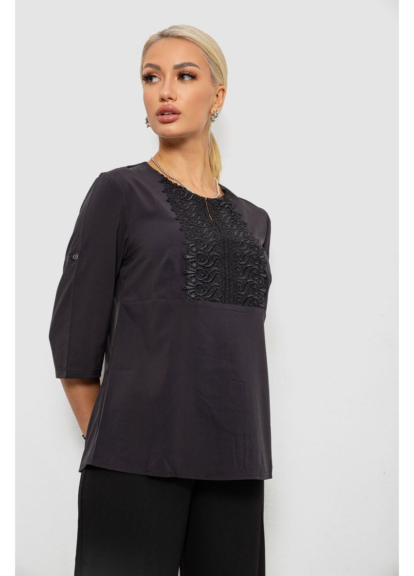 Чорна блуза однотонна Sport Line