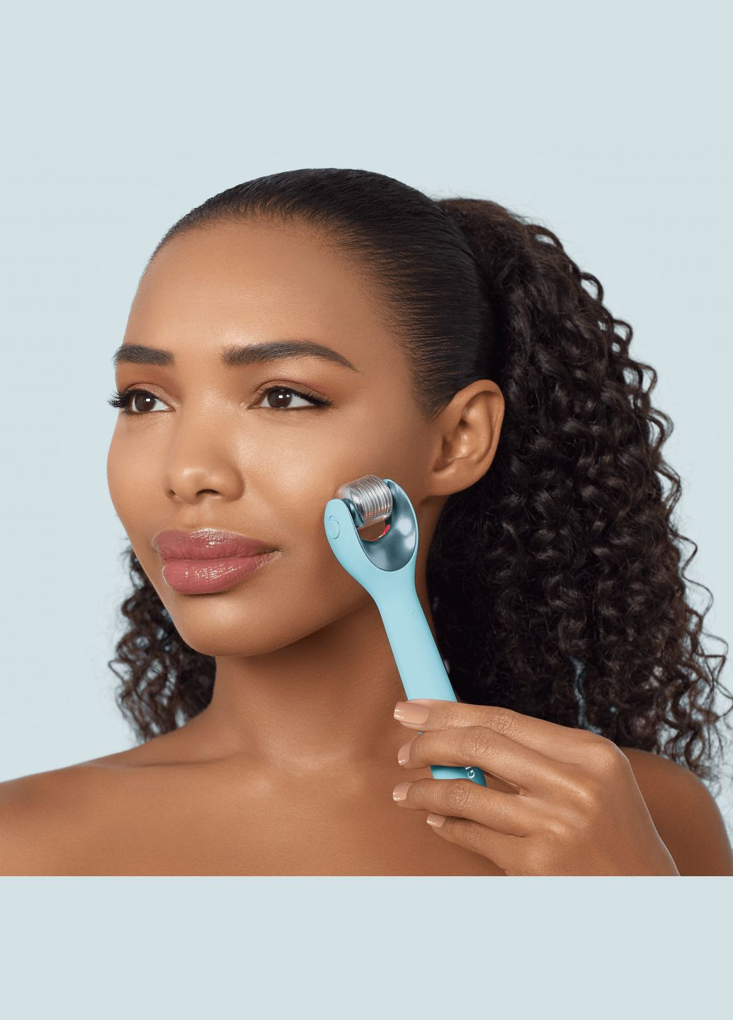 Электронный роллер для лица с микроиглами MicroNeedle Face Roller 9в1 turquoise GESKE (341526111)