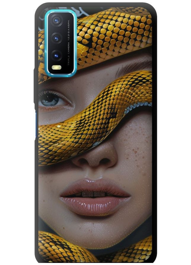 TPU черный чехол 'Объятия змеи' для Endorphone Vivo Y20 (289529592)