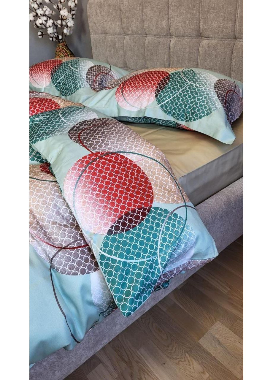 Постільна білизна з резинкою TOLEDO COLORFUL, сатин PREMIUM Полуторний розмір, наволочки 70/70 No Brand (364218391)