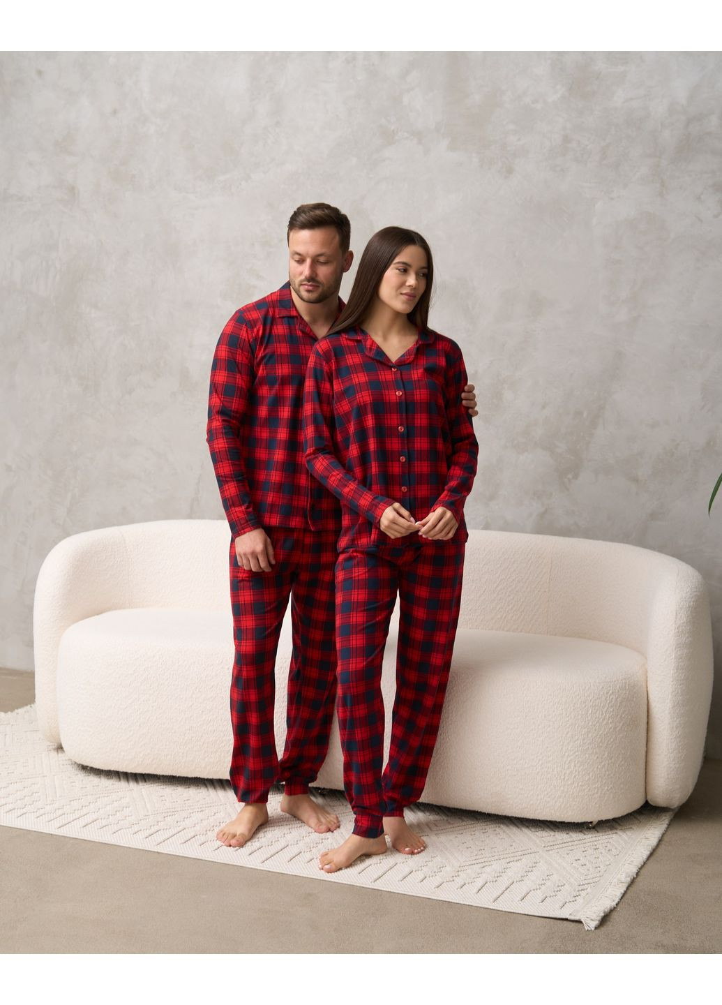 Червона жіноча піжама на ґудзиках Nicoletta