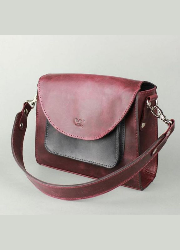 Женская кожаная сумка через плечо Liv бордово-синяя The Wings (302008348)