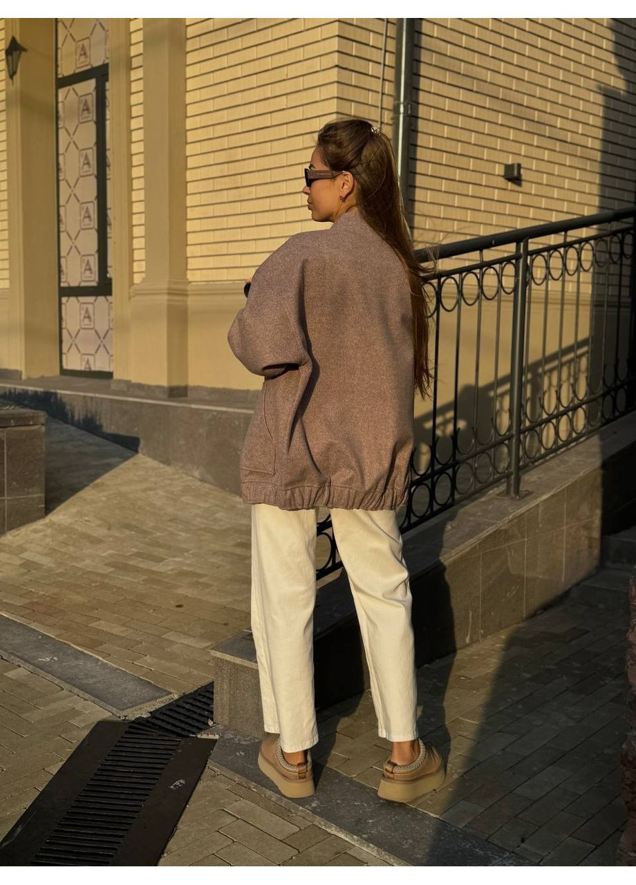 Жіноча куртка-бомбер з пальтового кашеміру Vakko на кнопках (355205050)