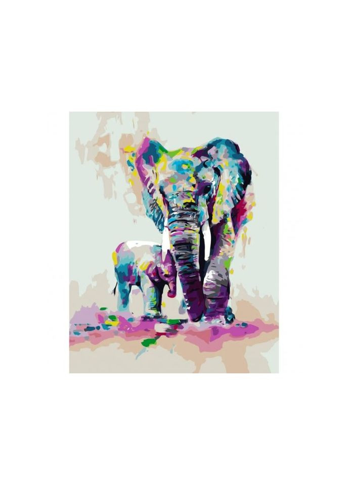 Картина за номерами Слоненя з матусею, (40х50 см) Strateg (293422200)