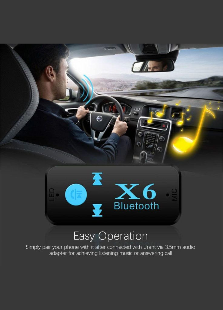 Bluetooth адаптер для дротових Навушників BT-X6 - FM передавач з телефону на Автомагнітолу - FM модулятор - AUX (510233) Clefers (300694628)