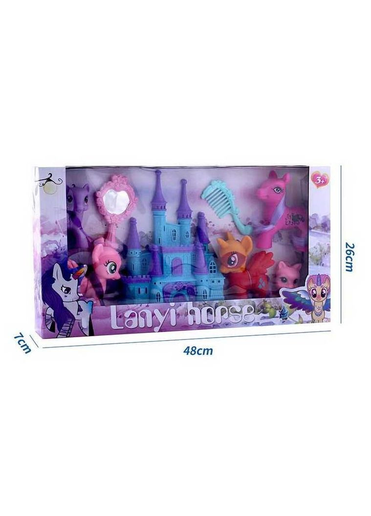 Набор Пони HF 1006, 5 пони, аксессуары, в коробке (6977940430348) No Brand (372223357)