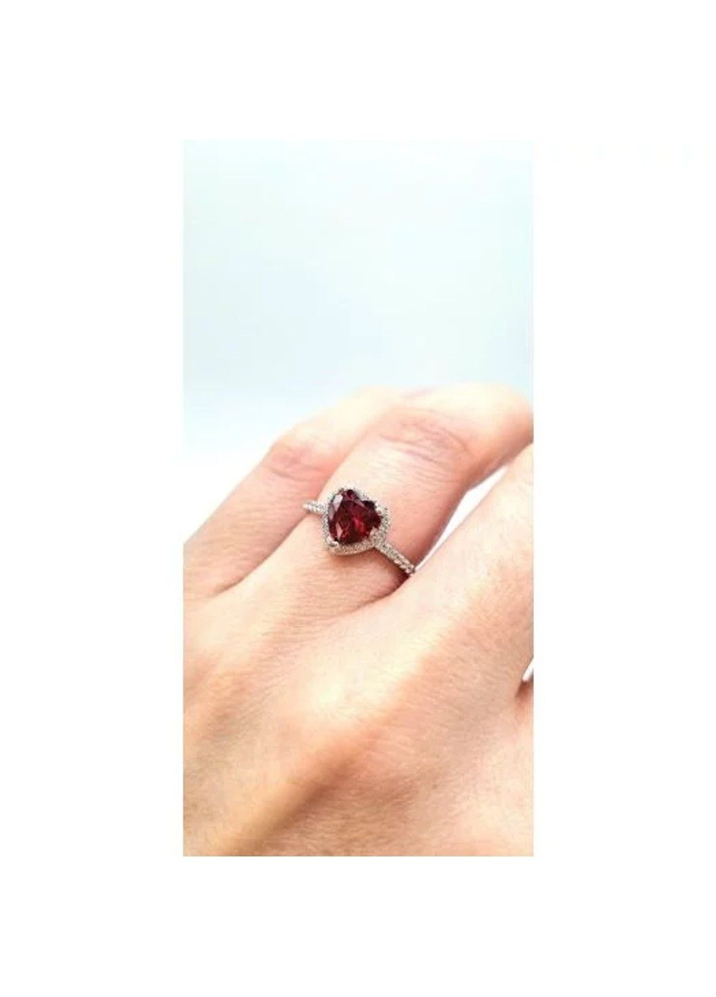 Серебряное кольцо "Красное сердце" 16,5р UMAX (291883957)