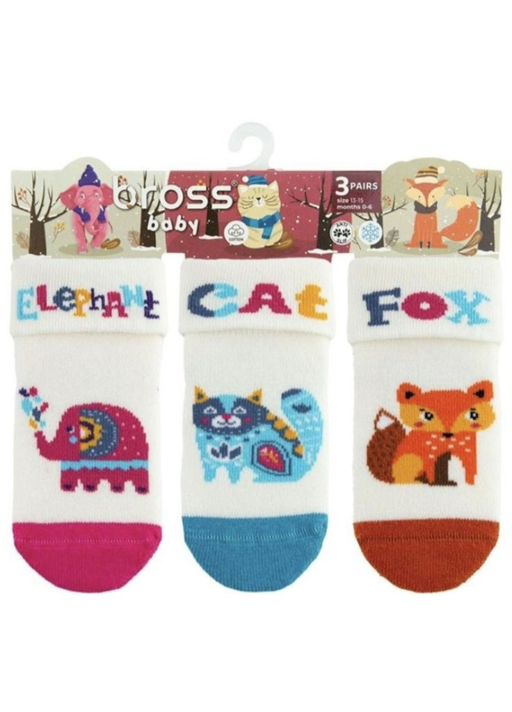 Носки 3 Пары. Махровые Противоскользящие 10741@1 Mix Bross (322561163)