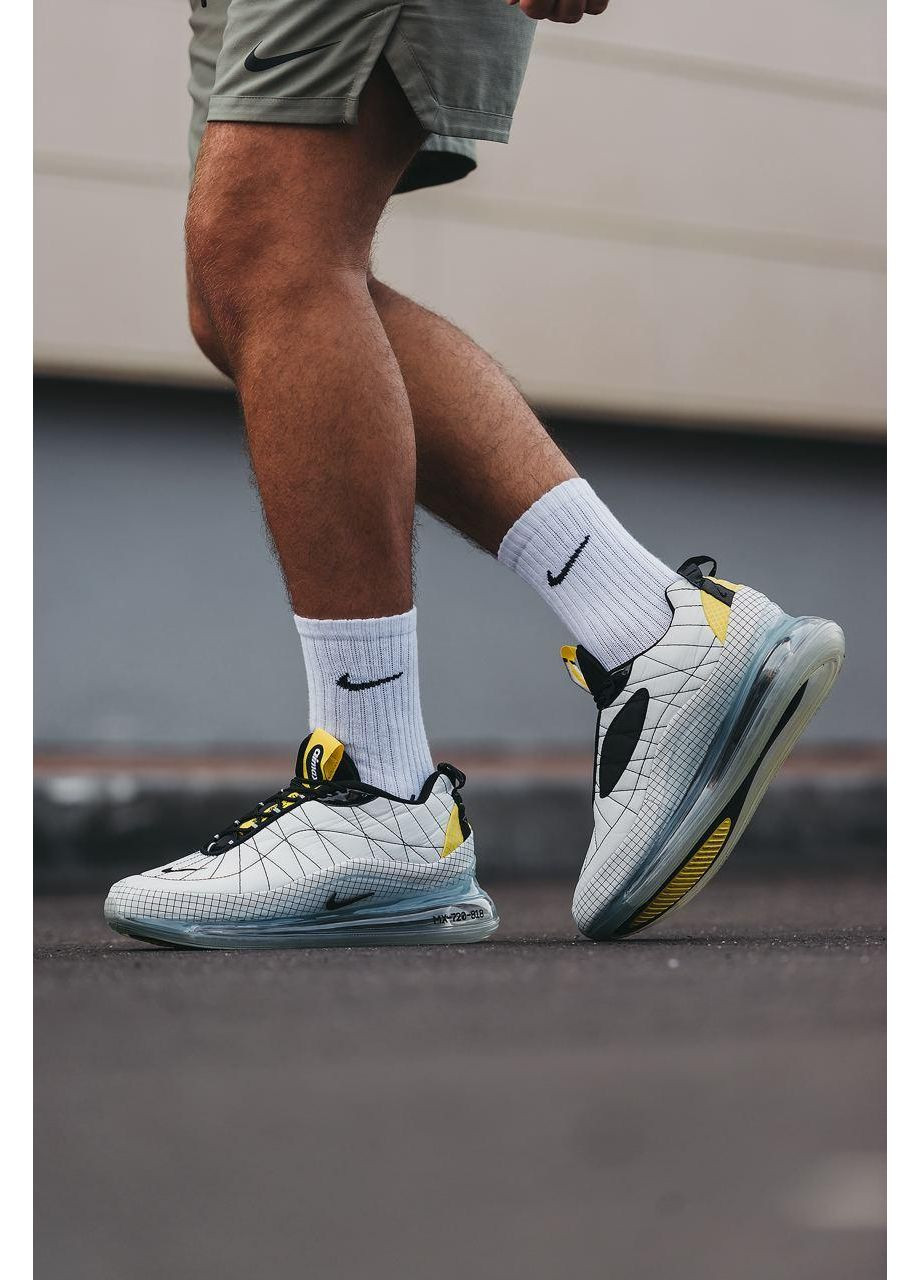 Белые демисезонные кроссовки мужские nike air max 720 white yellow найк аир макс 720 No Brand