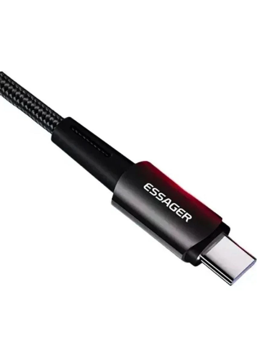 Кабель Sunset TypeC 6A USB charging and data Fully compatible cable 1m Black Essager (305665630)