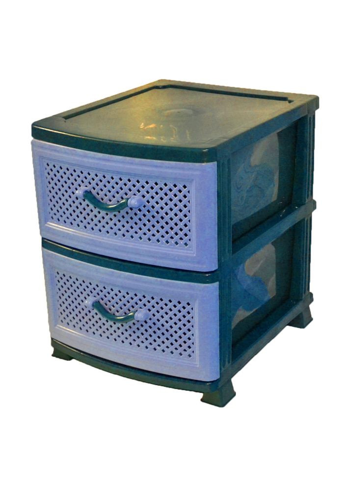 Комод пластиковий 2 ящики 48х46х38, сітка, сірий. Ефе пластик.. Efe Plastics (345122344)