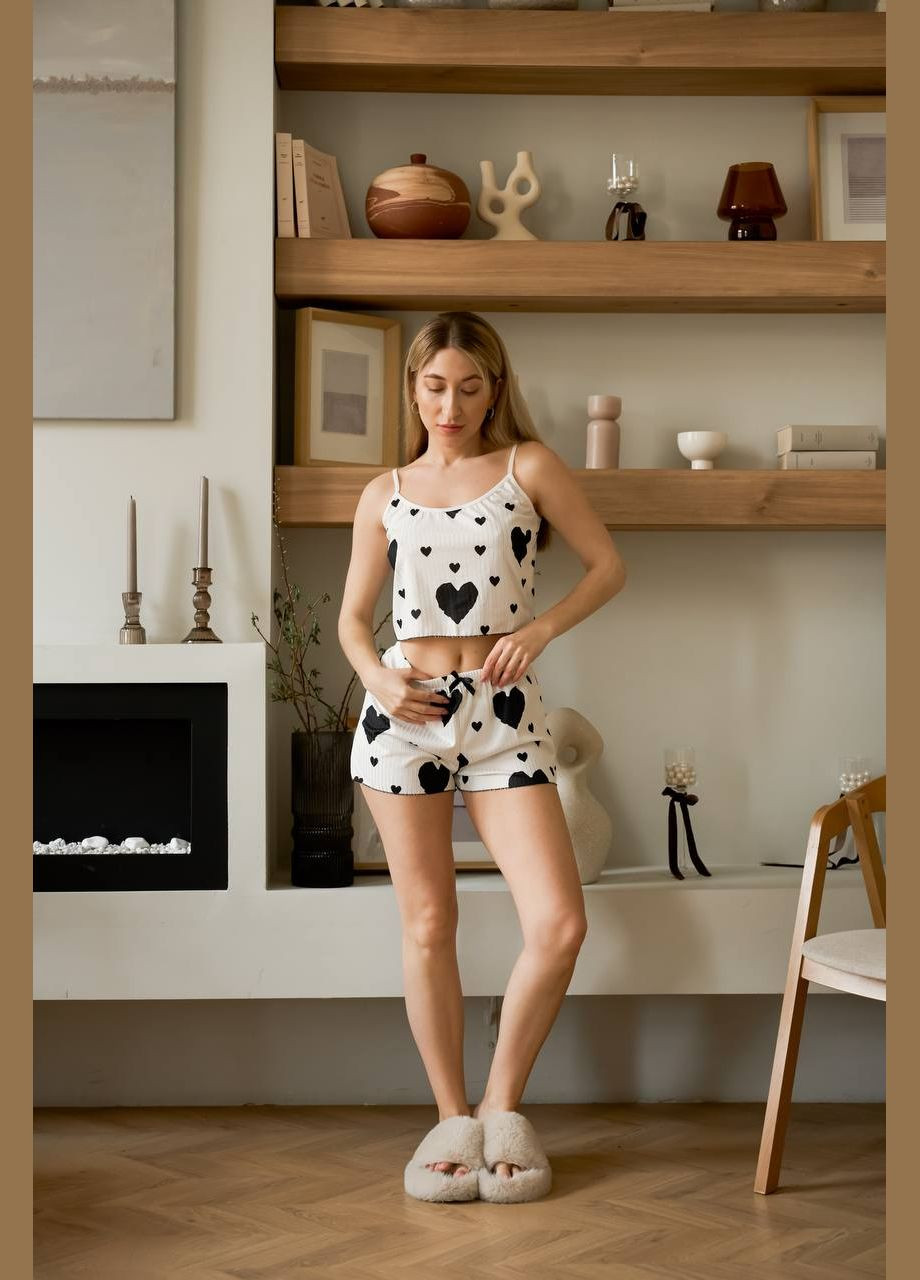 Чорно-біла комфортна жіноча піжама Stylish Touch