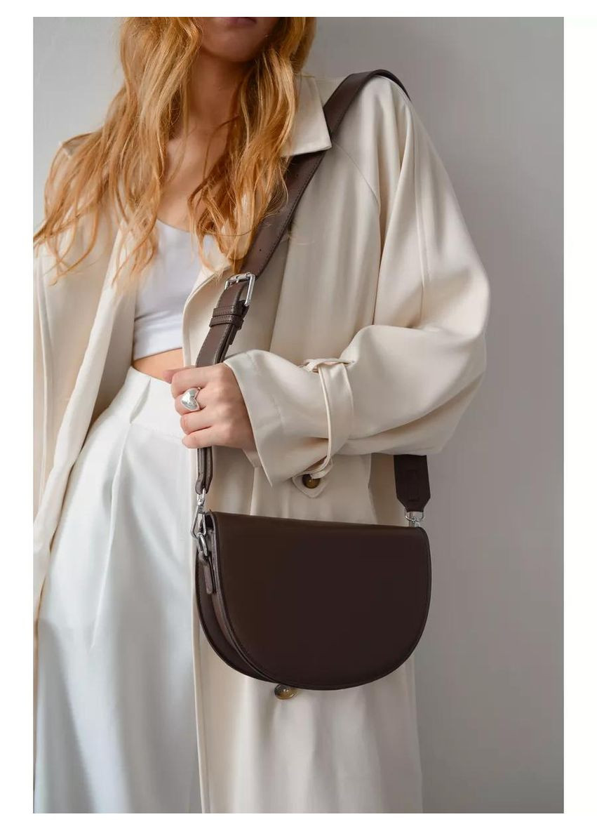 Жіноча сумка 02649 сідло крос-боді коричнева No Brand (349442187)