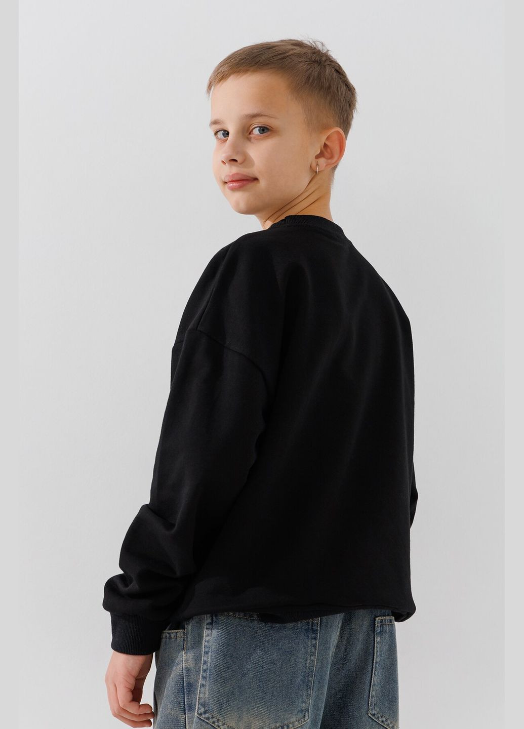 Lizi Kids світшот з візерунком для хлопчика 281 152 см shop (2000990966278) чорний повсякденний бавовна