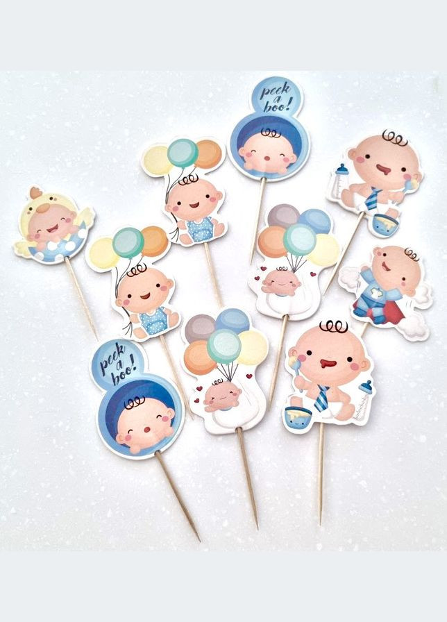 Шпажки для декору "Baby boy" набір 10 шт No Brand (345706732)