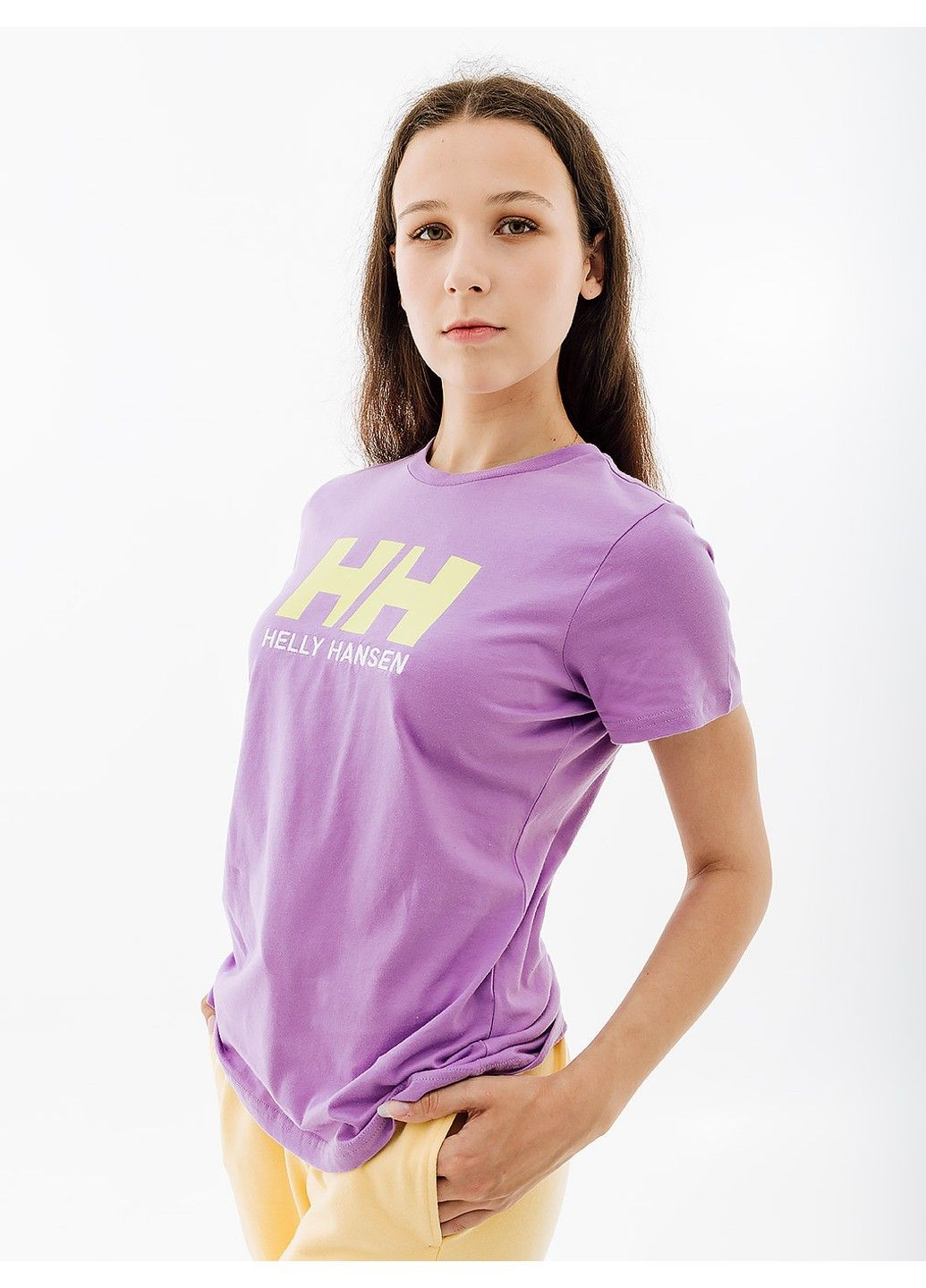 Фиолетовая демисезон футболка w hh logo t-shirt Helly Hansen