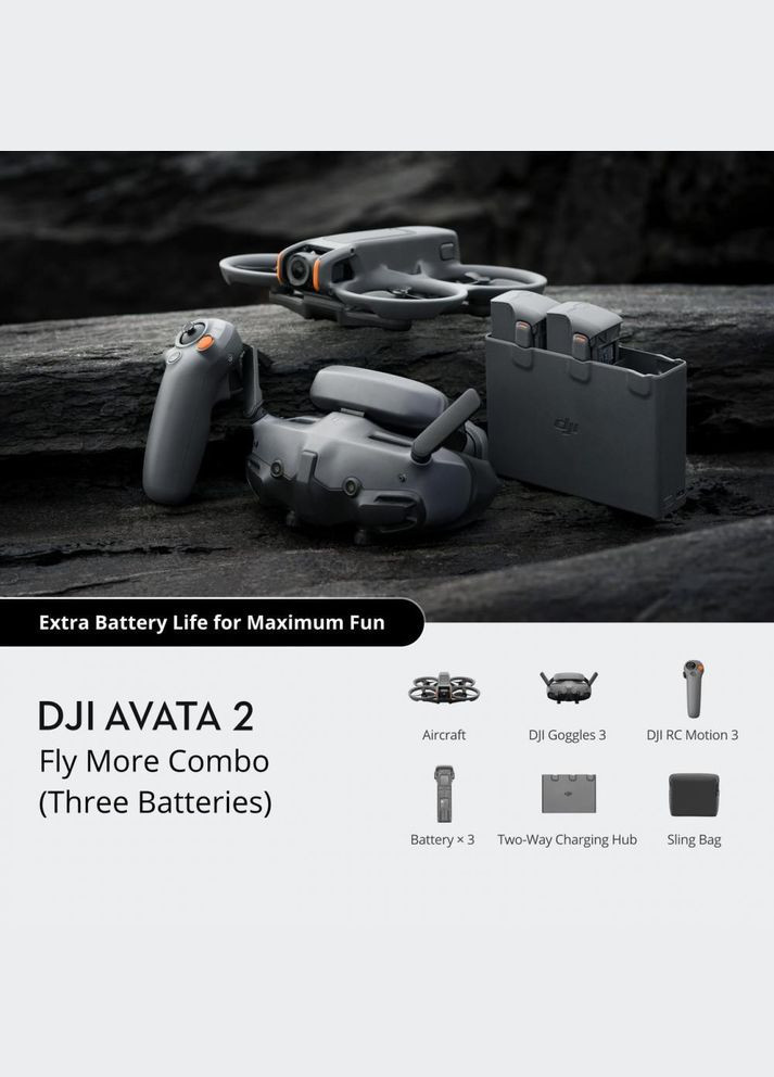 Квадрокоптер Avata 2 Fly More Combo Drone Single Battery (CP.FP.00000150.02) DJI (314974589)
