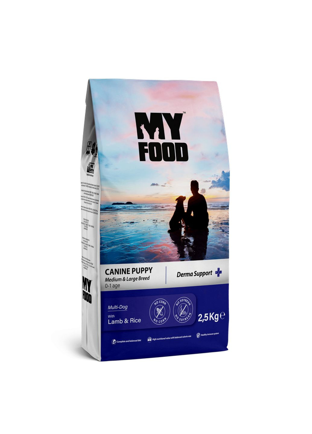 Сухой Корм Myfood Суперпремиум для щенков средних и крупных пород с Ягнем и Рисом 2,5 кг Hermos (341679770)