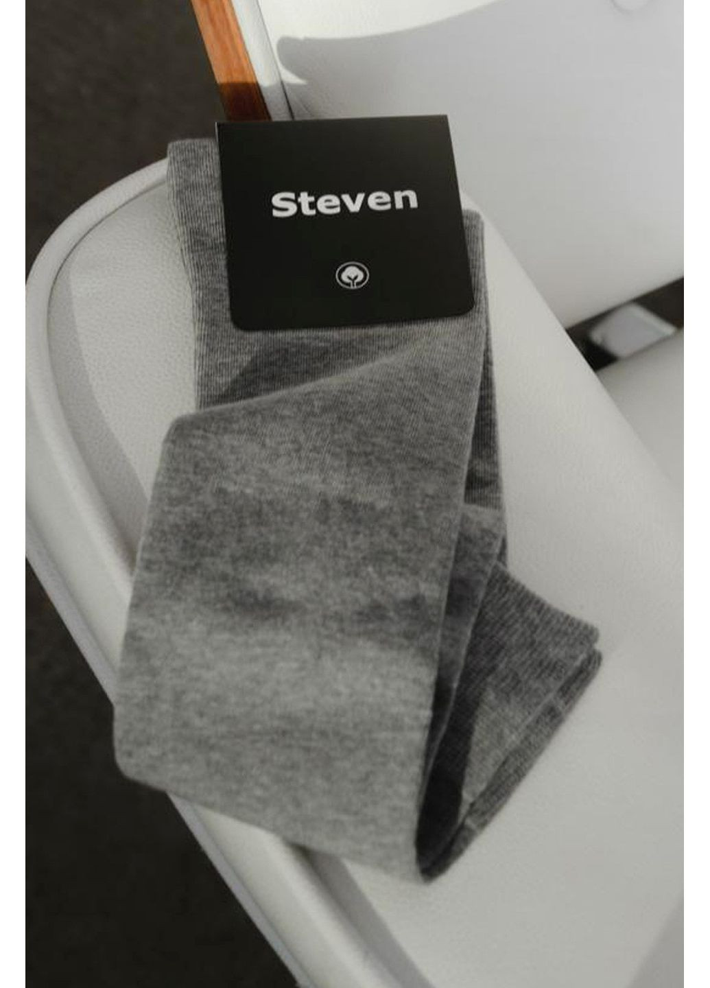 Сірі гольфи-шкарпетки високі чоловічі бавовняні 027 cotton Steven (349500872)