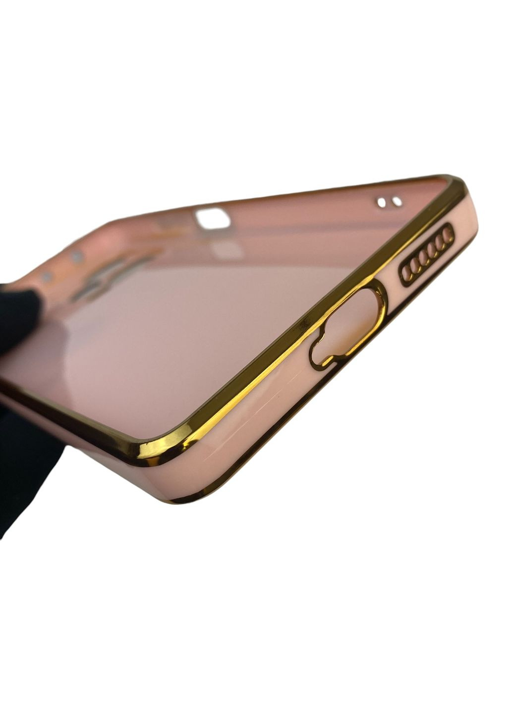 Чохол для Redmi Note 12 Pro Plus 5G з кільцем-підставкою із золотою окантовкою на сяомі редмі нот 12 про плюс пудровий gs1 Xiaomi (366232449)