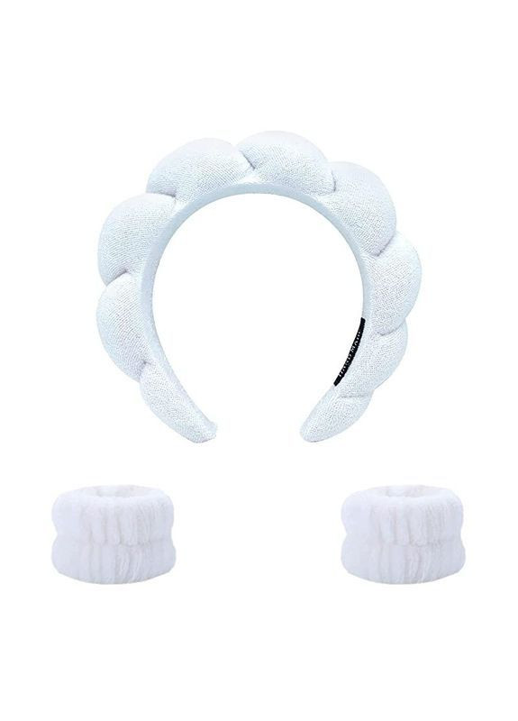 Косметический обруч и напульсники комплект для умывания белый Handmade (369608808)