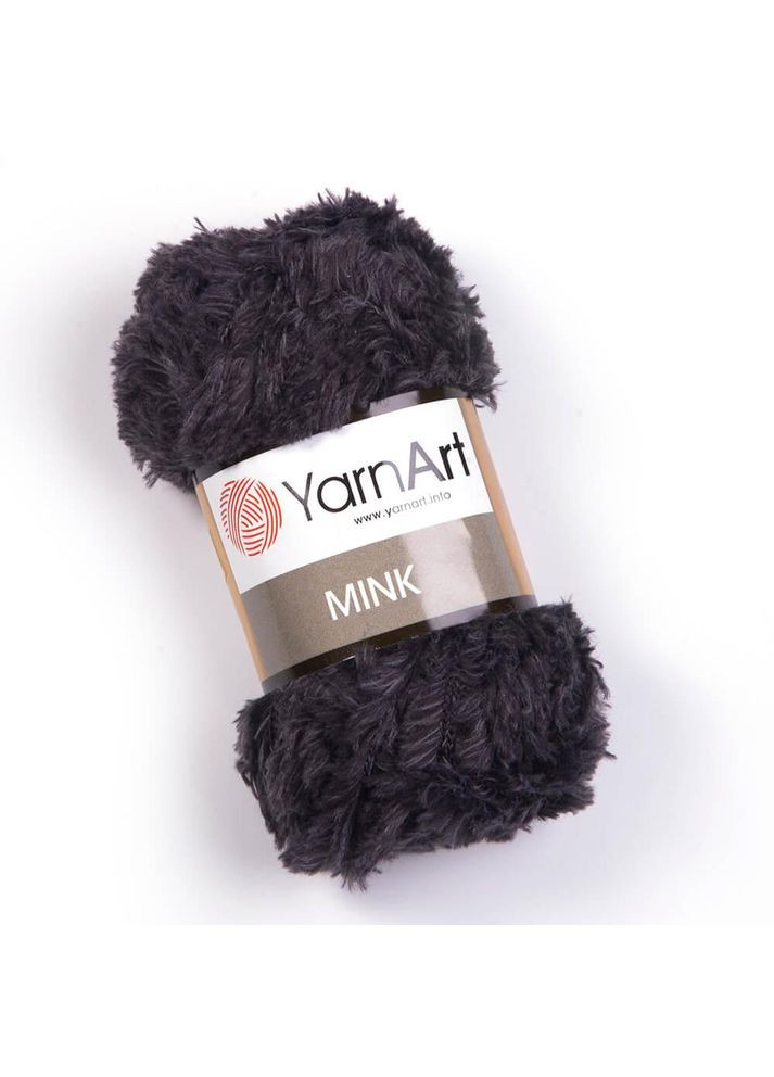 Пряжа Mink, имитация меха, 336 антрацит, 50 гр YarnArt (340484733)