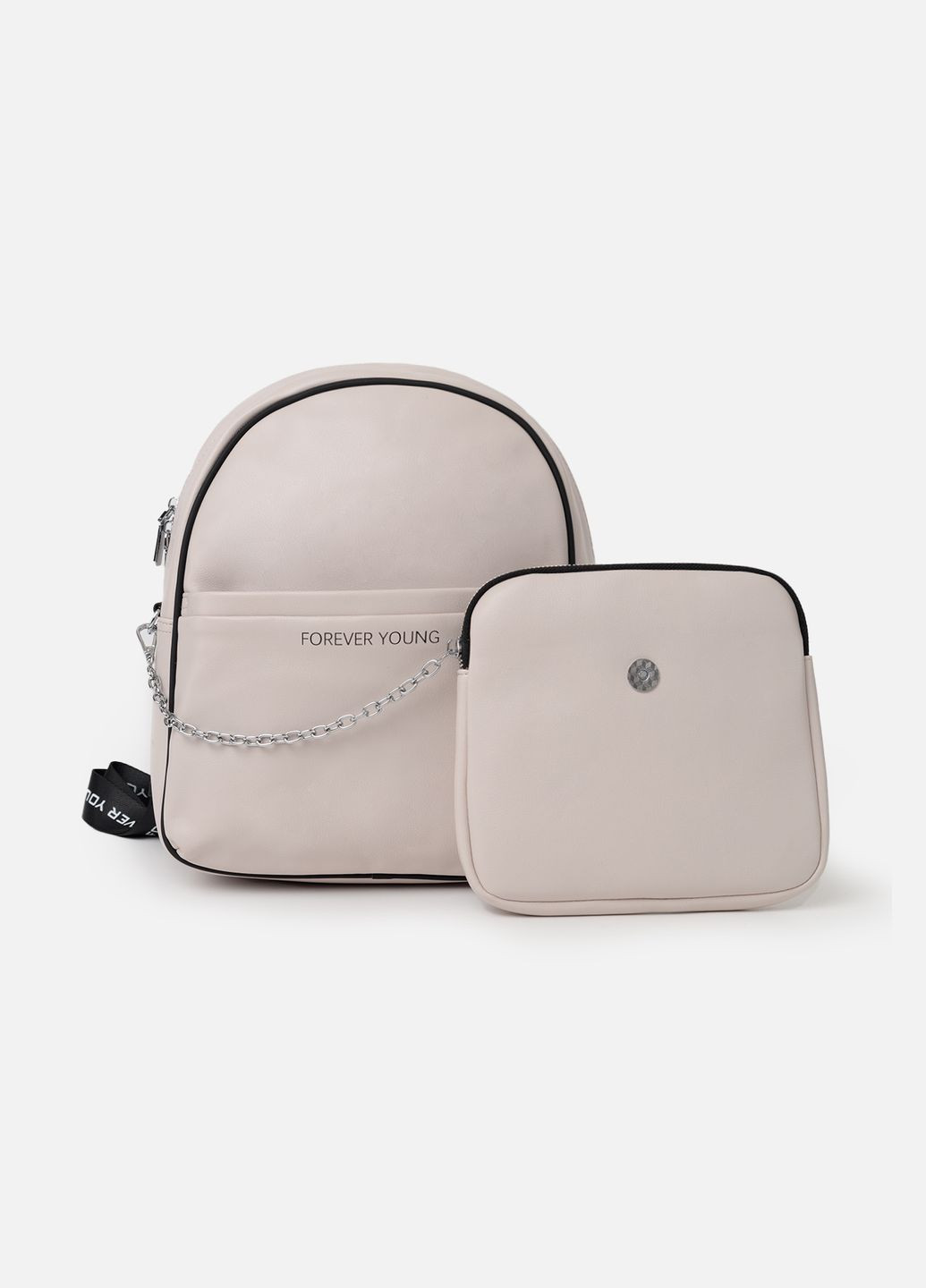 Жіночий рюкзак з сумочкою на ланцюжку колір світло-сірий ЦБ-00244047 Johnny (280806110)