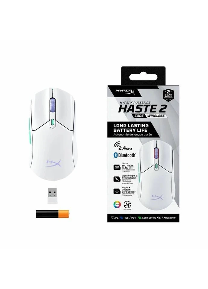Мышка Pulsefire Haste 2 Core Wireless White (8R2E7AA) HyperX (312601372)