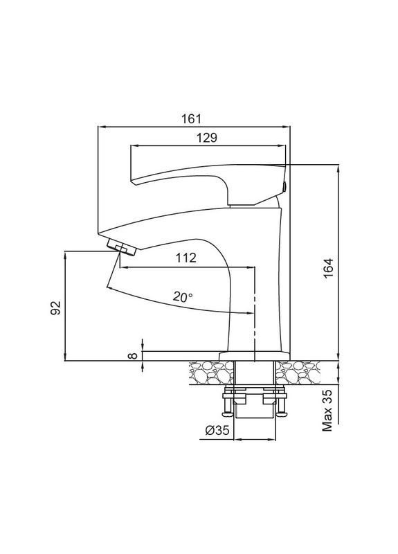 Змішувач для умивальника KB-10007-05 ( ) (KR3439) KOER (321214264)