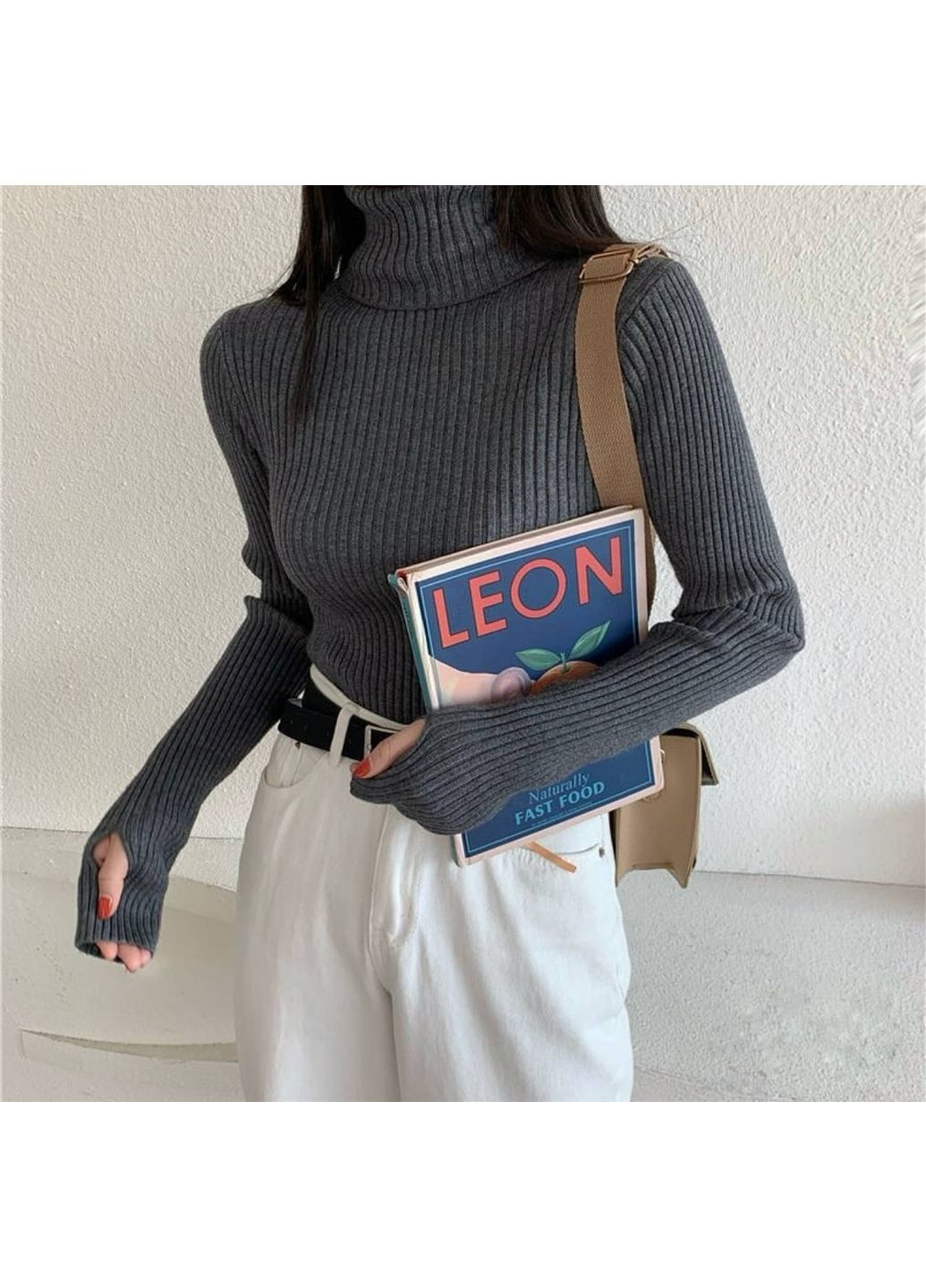 Женский лонгслив в рубчик FINO Mode (361659388)