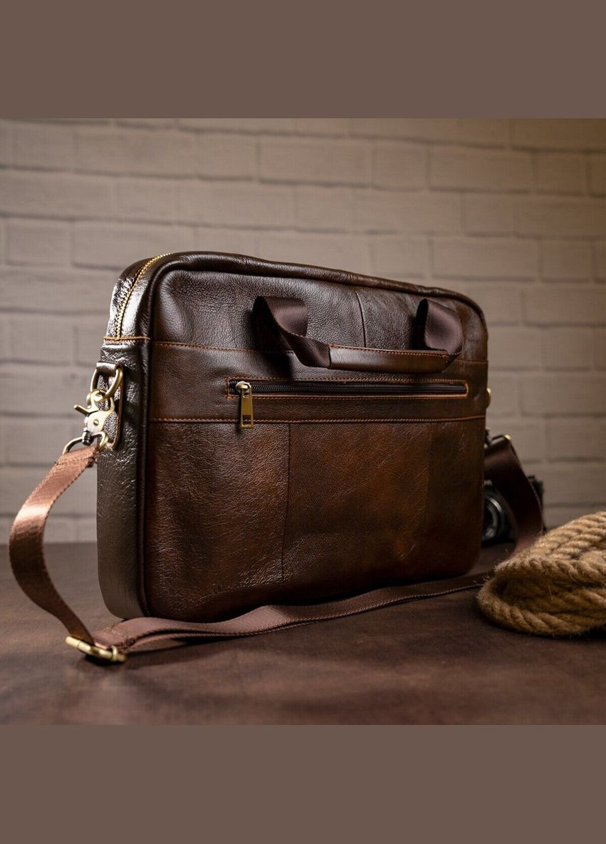 Мужская сумка для ноутбука Vintage с карманами деловая коричневая (sku_14669) No Brand (328922537)
