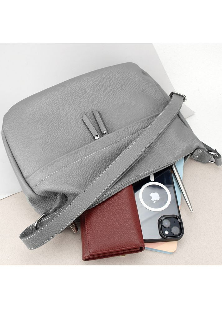 Сумка женская кожаная через плечо 01355 серая Virginia Conti (369368464)