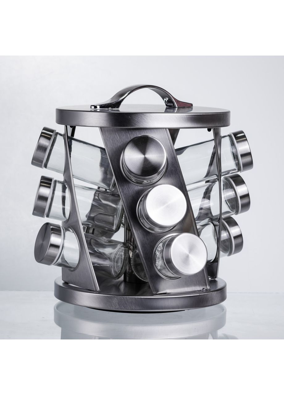 Карусель для спецій 12 баночок по 100 мл, хром HP-1368 Yiwu (369472832)