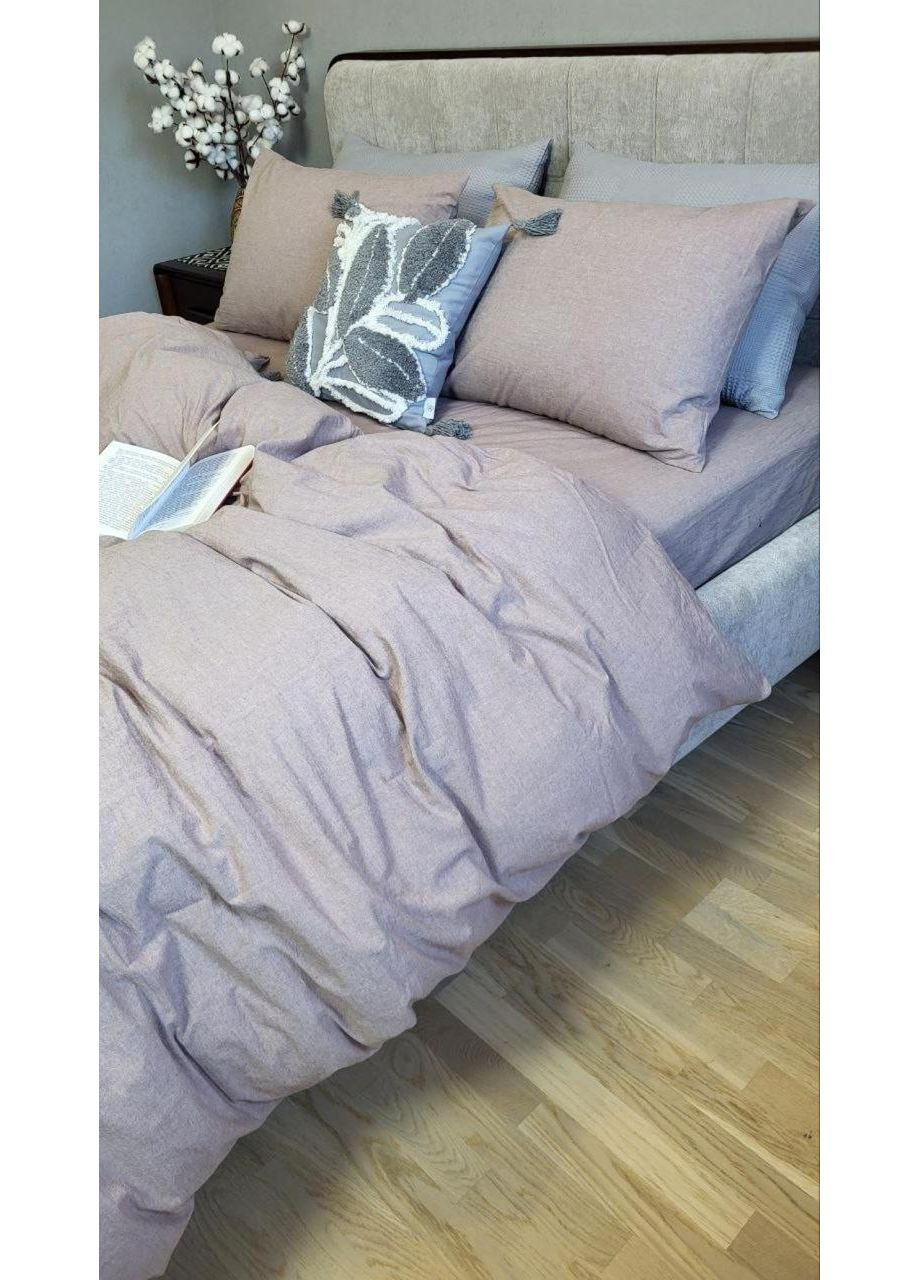 Постельное белье с резинкой Брауни(W1321) вареный хлопок Полуторный размер, наволочки 50/70 No Brand (364216831)