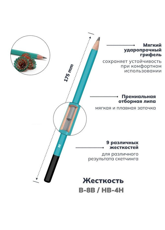 Професійний набір для скетчингу, графіки та малювання ескізів (28 предметів) KALOUR (322635171)