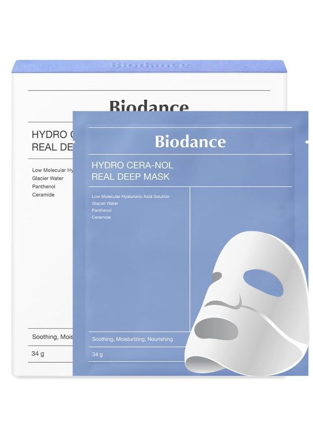 Ночная гидрогелевая маска с керамидами Hydro Cera-nol Real Deep Mask с низкомолекулярным колагеном, 34 г х 4 шт Biodance (335057227)