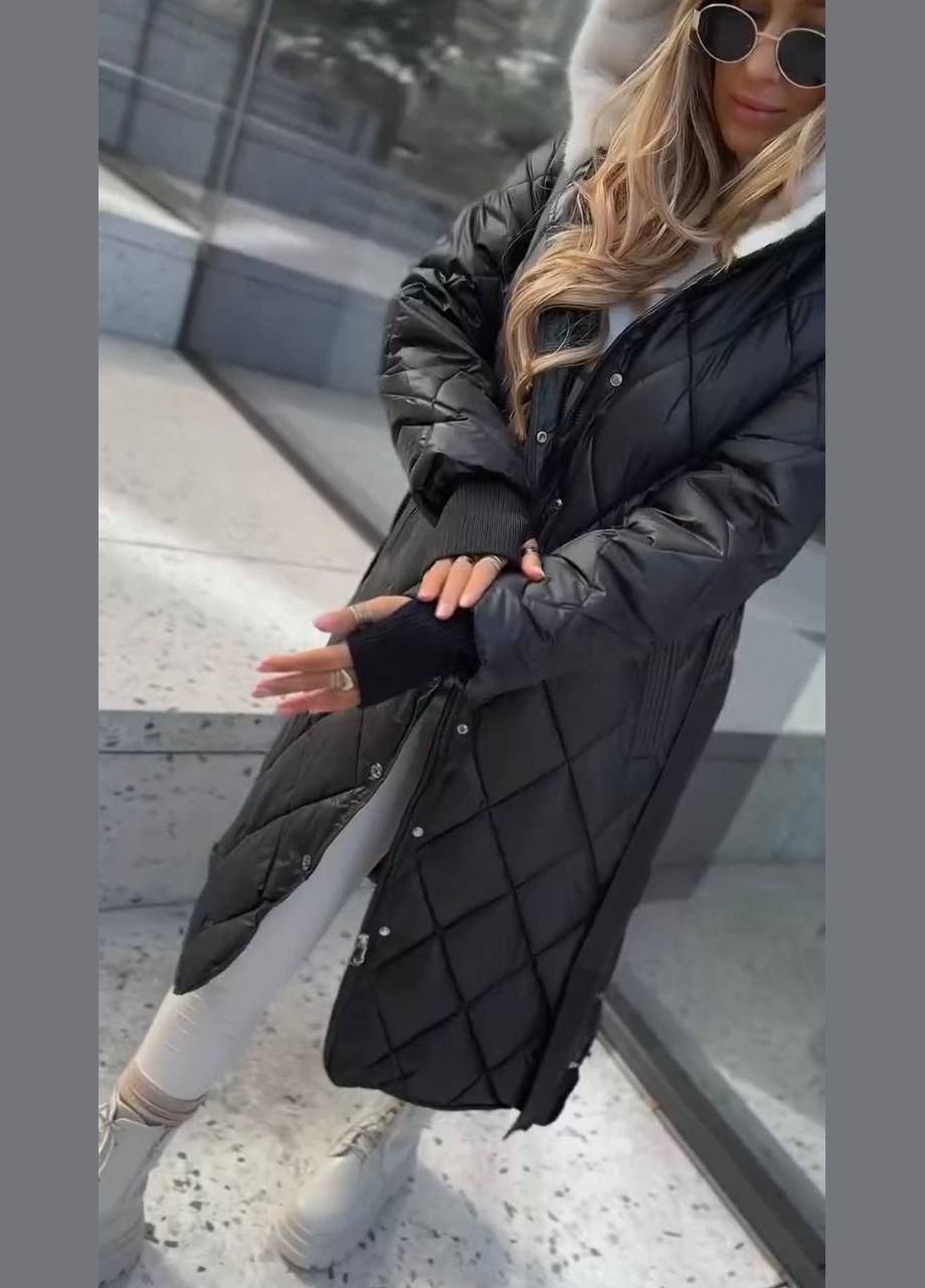 Чорна зимня куртка жіноча No Brand