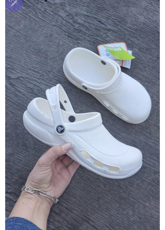 Белые женские кроксы специалист белые work clogs white Crocs