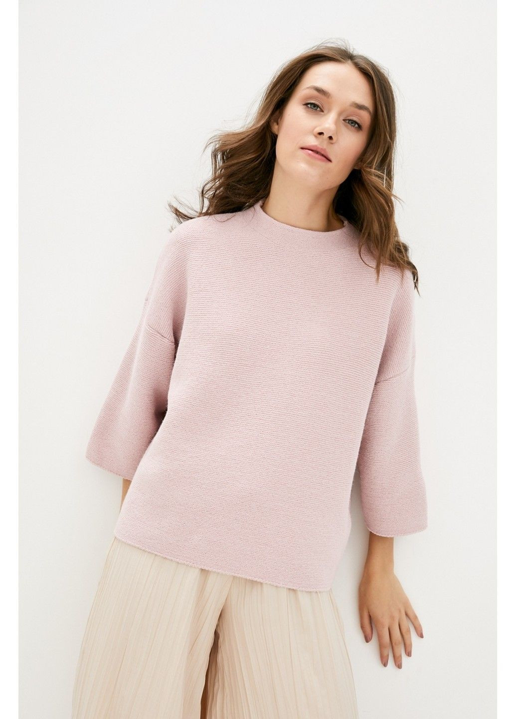 Пудровий зимовий джемпер jw857 Sewel