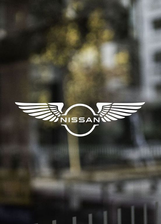 Наклейка (Наліпка) на авто машину Логотип Nissan Ніссан з крилами 40х12 см No Brand (365727101)