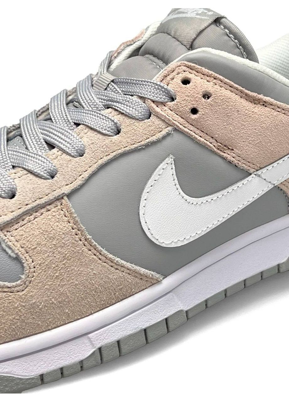 Серо-бежевые демисезонные кроссовки мужские nike No Brand SB Dunk Low Beige Grey White