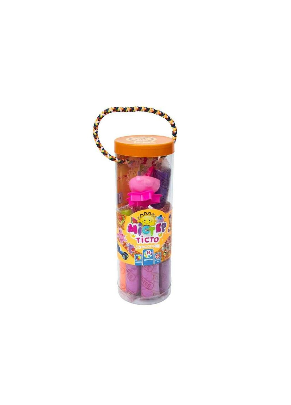 Набір тіста для ліпки Містер тісто 14 кольорів з блискітками (укр) 71802 ТМ Strateg (317050052)