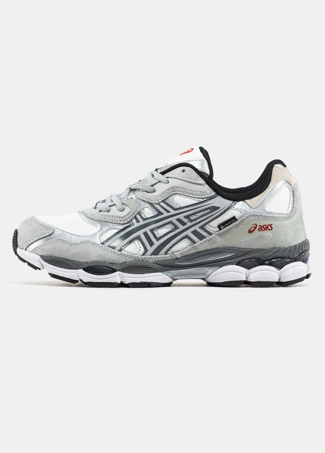 Белые демисезонные кроссовки мужские asics gel nyc 'white steel grey' gore-tex | асикс гель-нюк белые No Brand