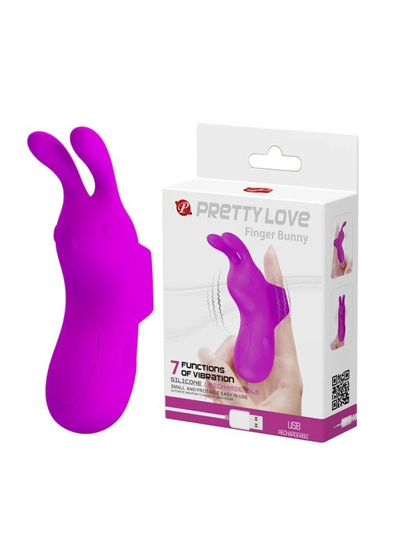 Клиторальный стимулятор на палец Finger Bunny, BI-014605 Pretty Love (383103488)
