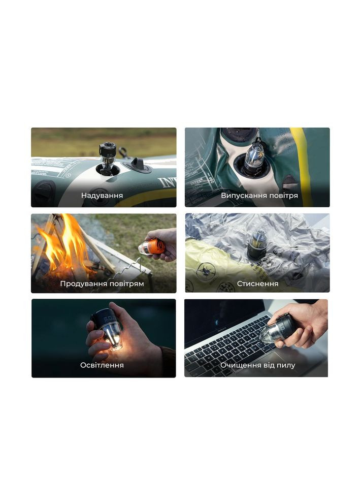 Насос-ліхтар кемпінговий Max Pump 3, чорний Flextail (353503036)